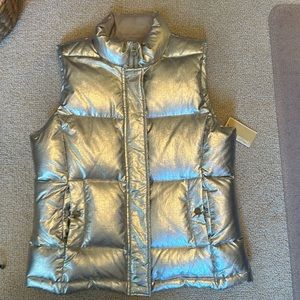 New With Tags. Silver Puffer Vest.